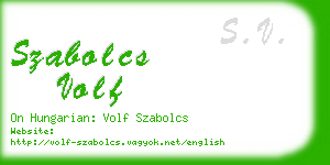 szabolcs volf business card